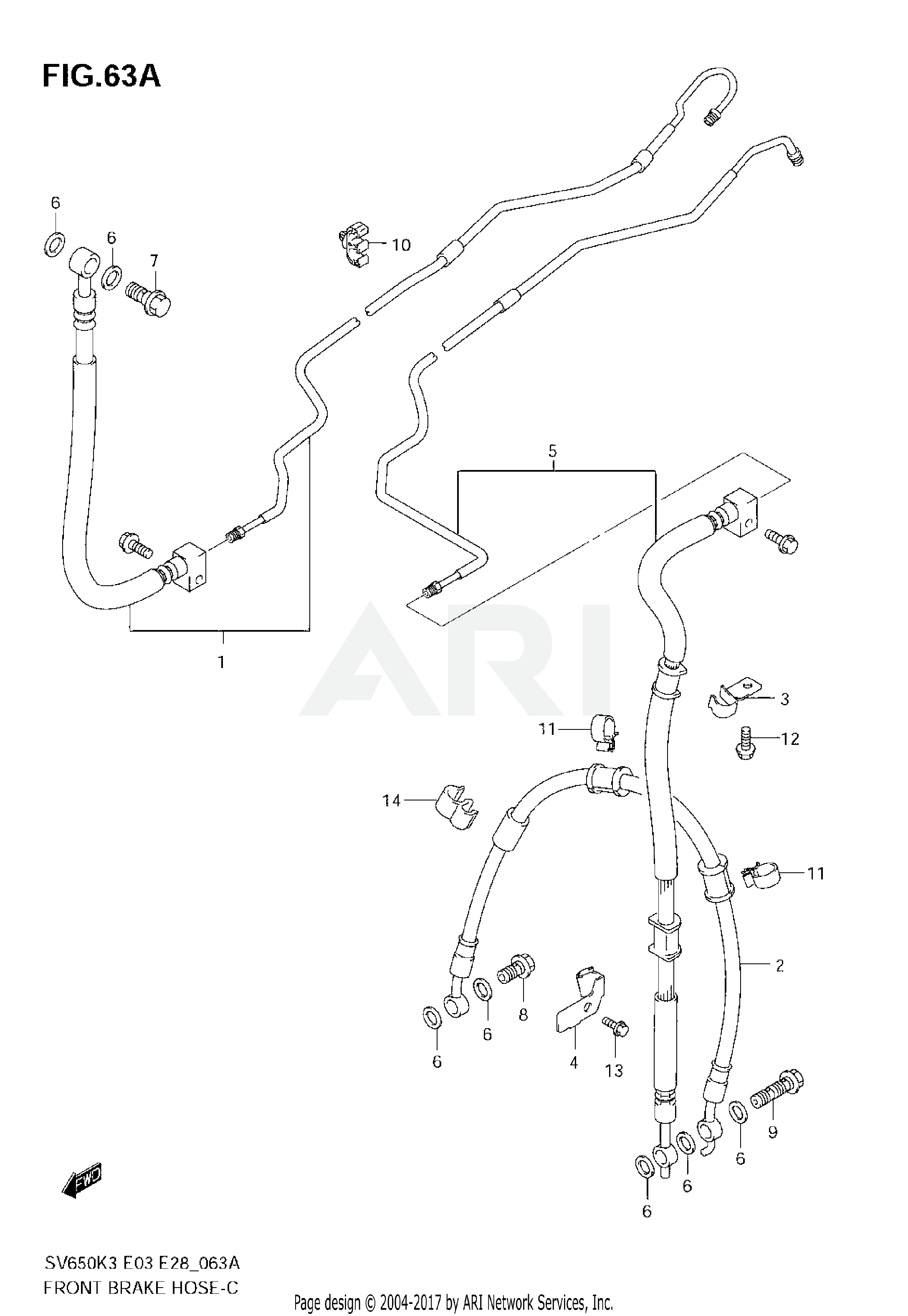 FRONT BRAKE HOSE(SV650AK7/SAK7)