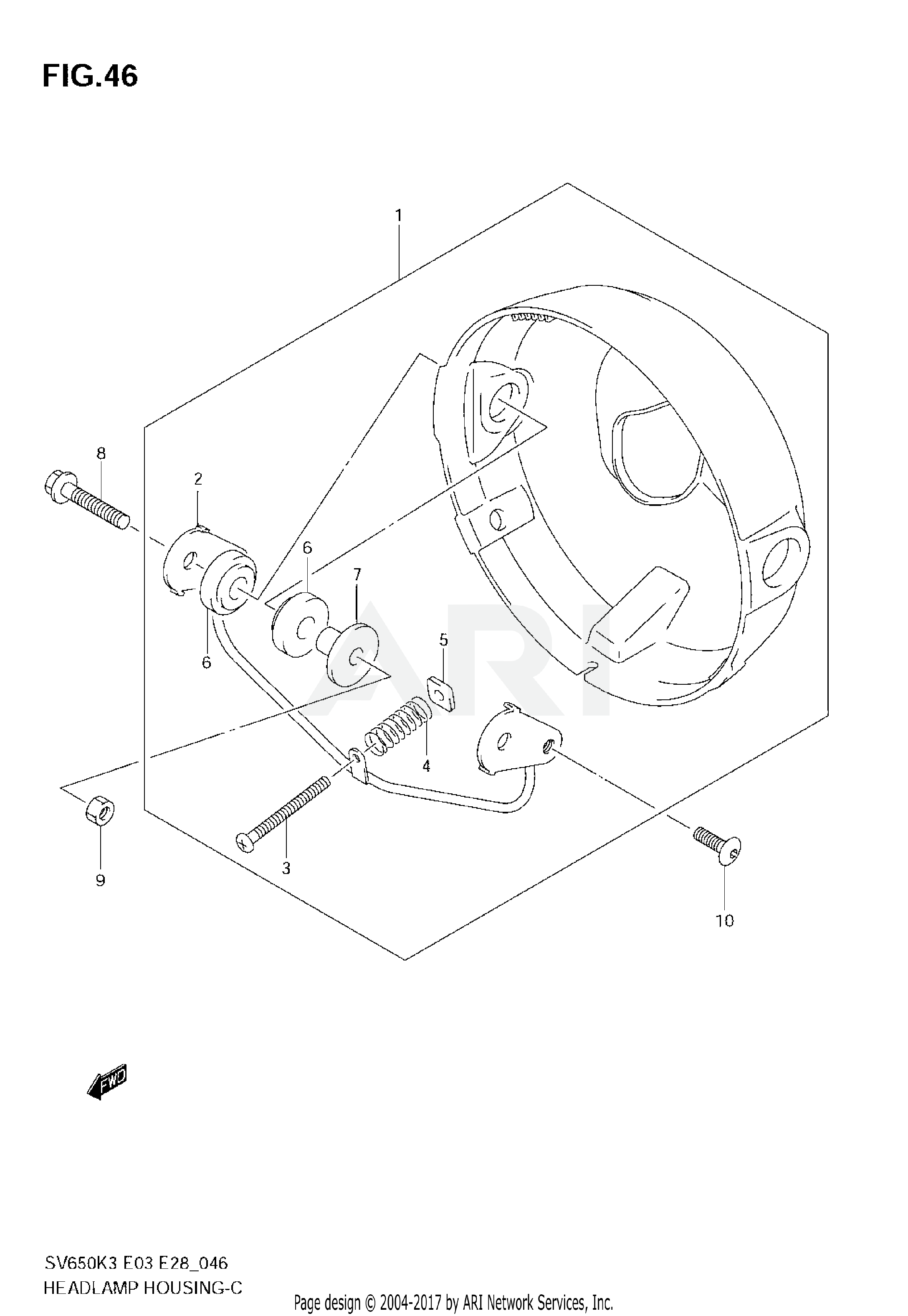 HEADLAMP HOUSING (SV650K3/K4)