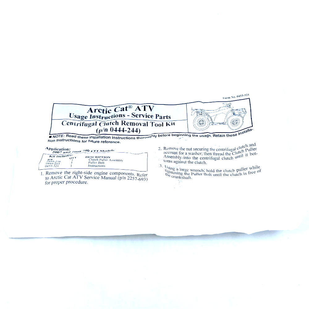 kit,primary clutch shoe removal-700 efi 0444-244