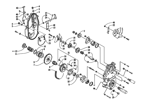 DRIVE/REVERSE DROPCASE ASSEMBLY