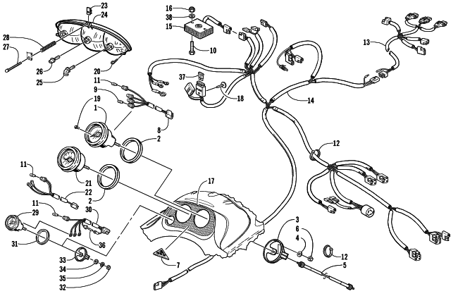 HEADLIGHT, INSTRUMENTS, AND WIRING ASSEMBLIES