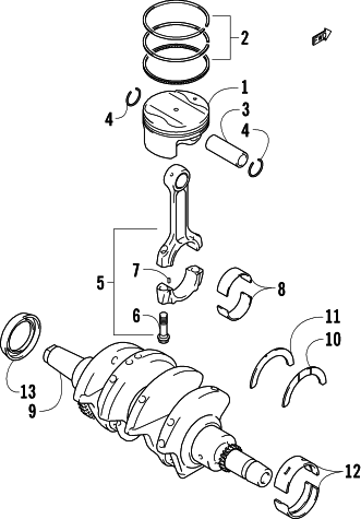 PISTON AND CRANKSHAFT ASSEMBLY