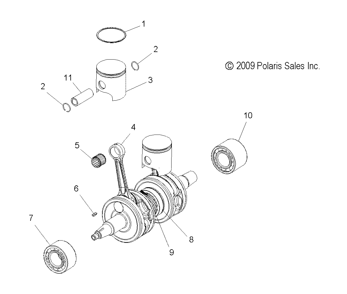 ENGINE, PISTON and CRANKSHAFT - S09PM7JS/JSL (49SNOWPISTONCRANKSHAFT09700RMK)