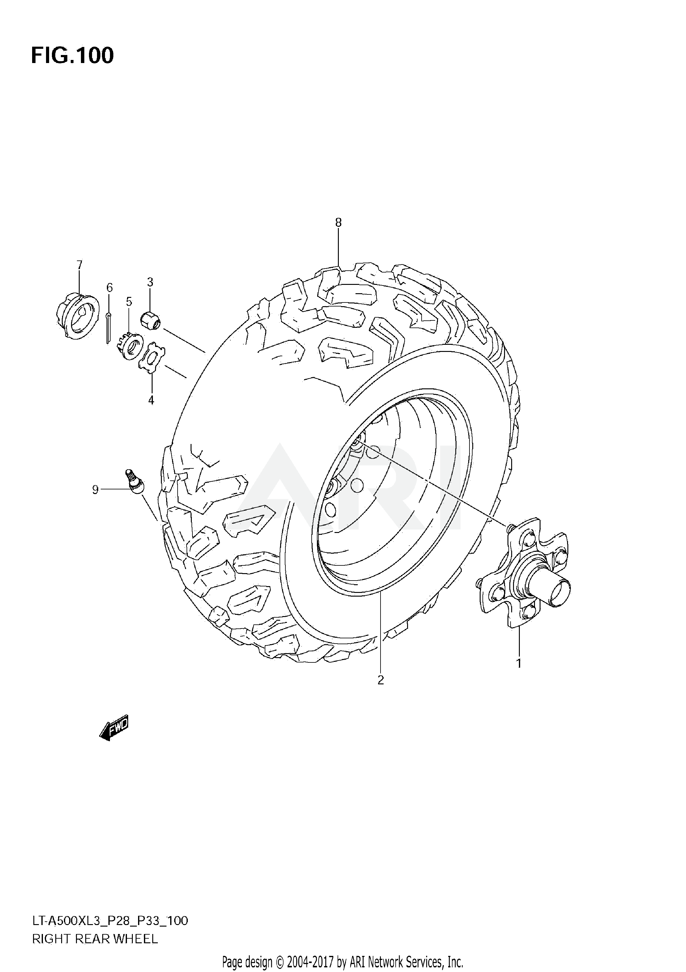 RIGHT REAR WHEEL (LT-A500XZL3 E28)