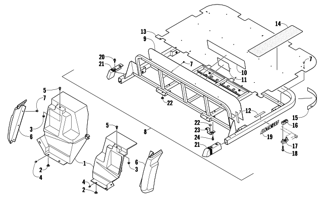 REAR BODY PANEL AND FLATBED ASSEMBLY