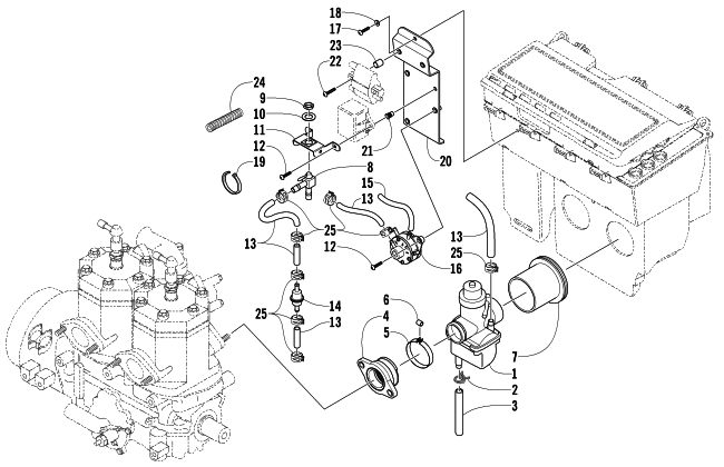 CARBURETOR AND FUEL PUMP ASSEMBLY