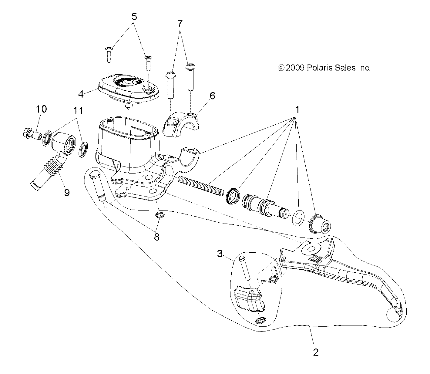 BRAKES, FRONT BRAKE LEVER and MASTER CYLINDER - A10NG50FA (49ATVMCLH10BOSSI)