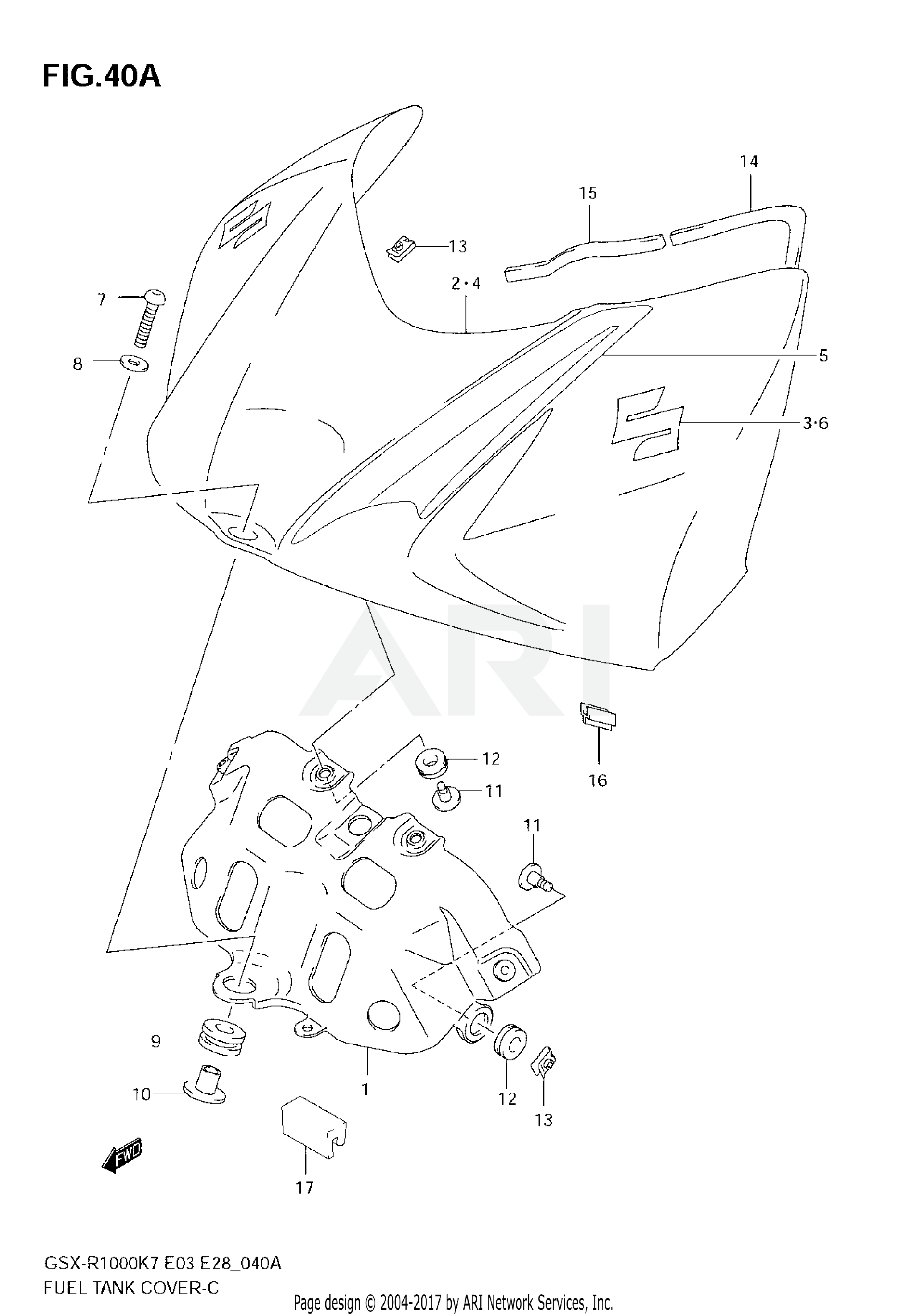 FUEL TANK FRONT COVER (MODEL K8)