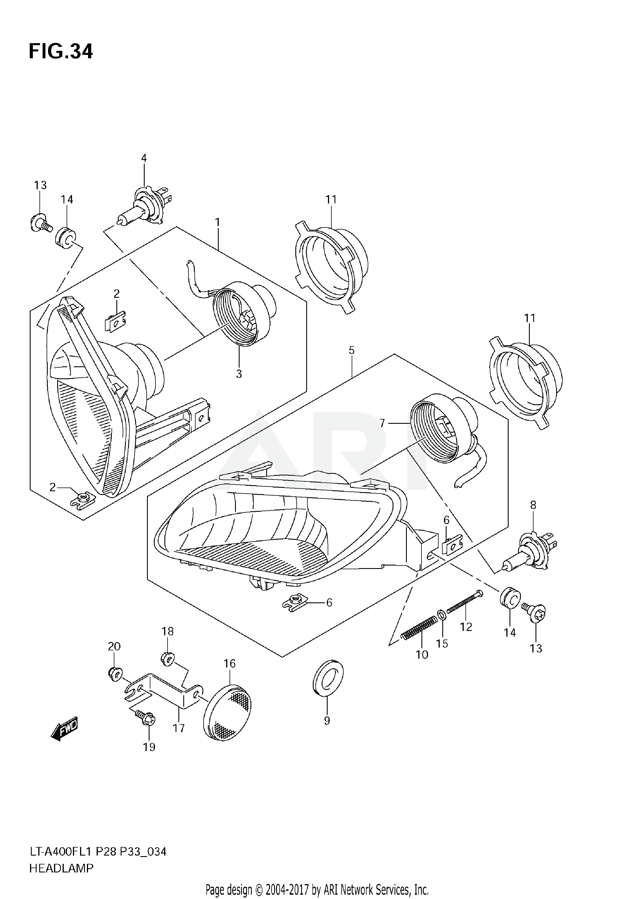 HEADLAMP (LT-A400FL1 E28)