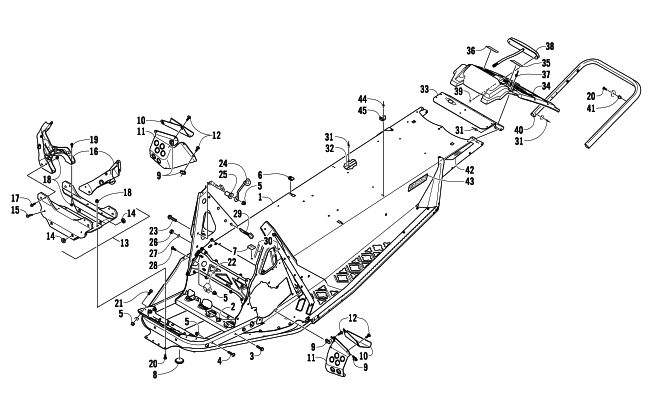 CHASSIS, REAR BUMPER, AND SNOWFLAP ASSEMBLY