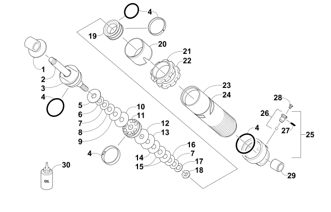 REAR SUSPENSION FRONT ARM SHOCK ABSORBER