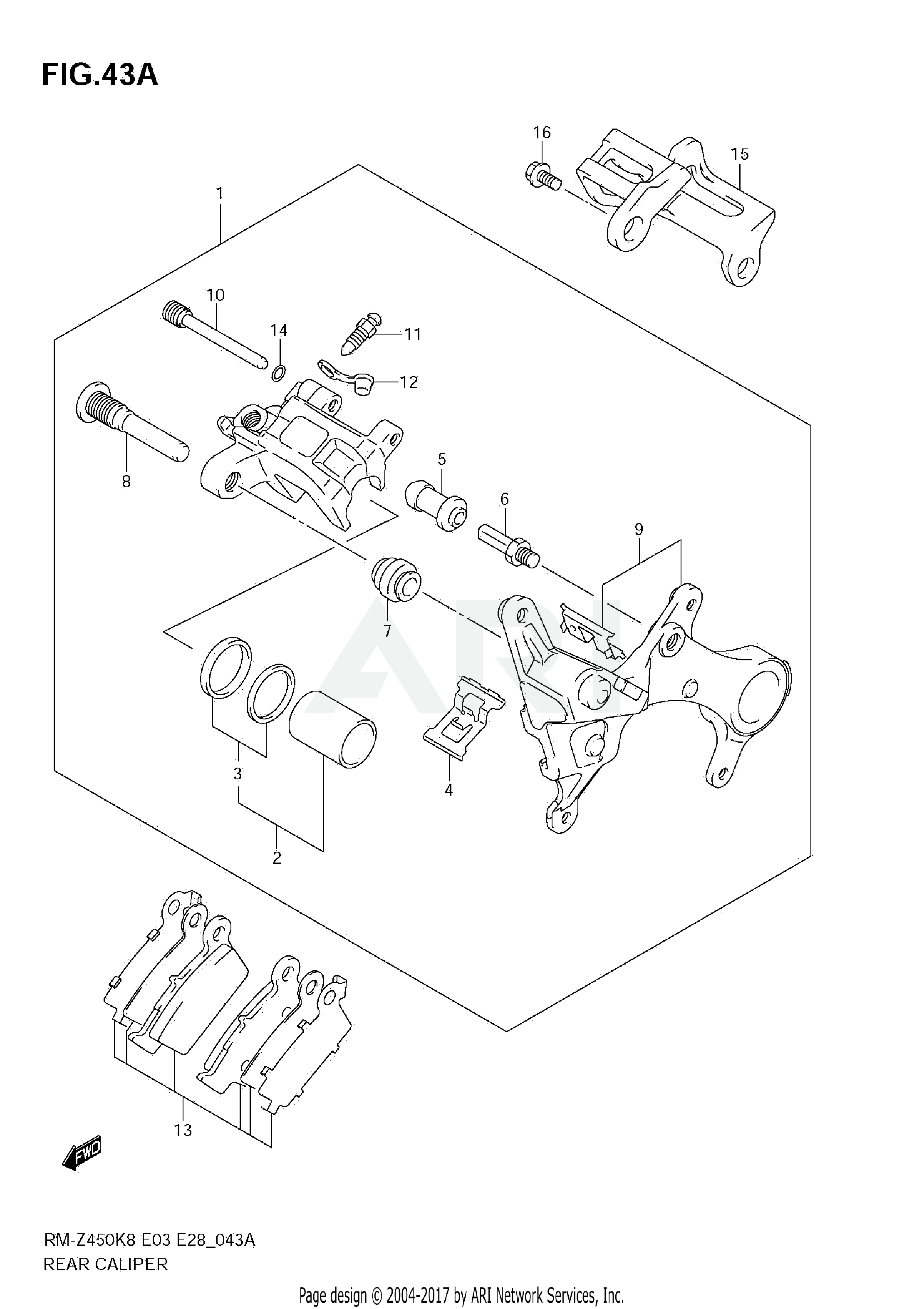 REAR CALIPER (RM-Z450 L1)