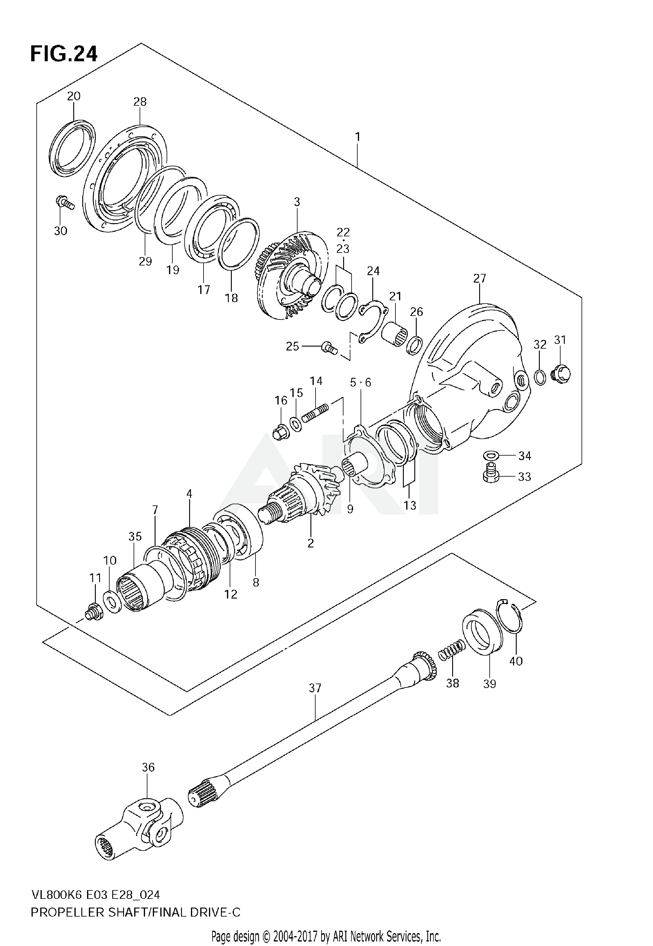 PROPELLER SHAFT - FINAL DRIVE GEAR (SEE NOTE)