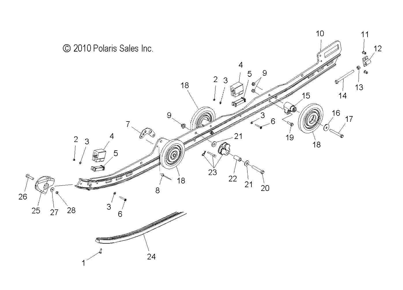 SUSPENSION, RAILS - S12PU7ESL/EEL (49SNOWSUSPRAIL11FSWIDE)