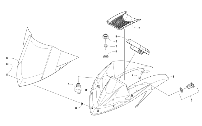 WINDSHIELD AND INSTRUMENTS ASSEMBLIES