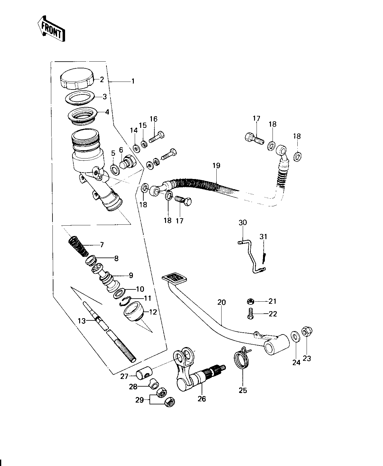 REAR MASTER CYLINDER/BRAKE PEDAL