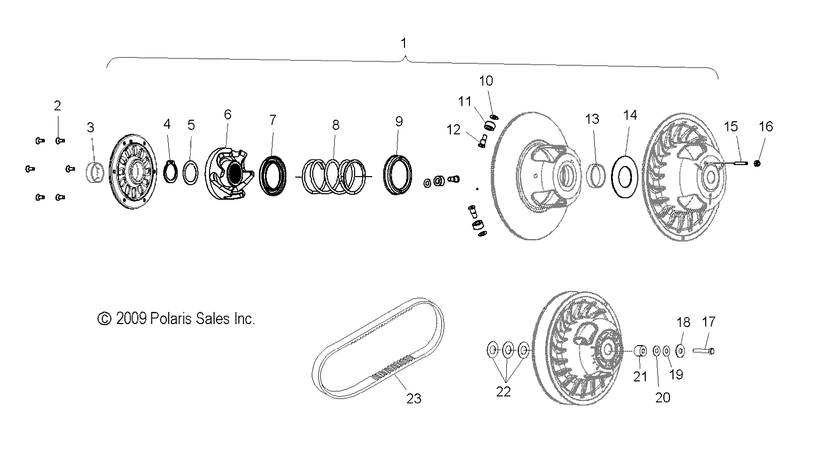 DRIVE TRAIN, CLUTCH, SECONDARY - S12BA6NSL (49SNOWDRIVENCLUTCH11RUSH)