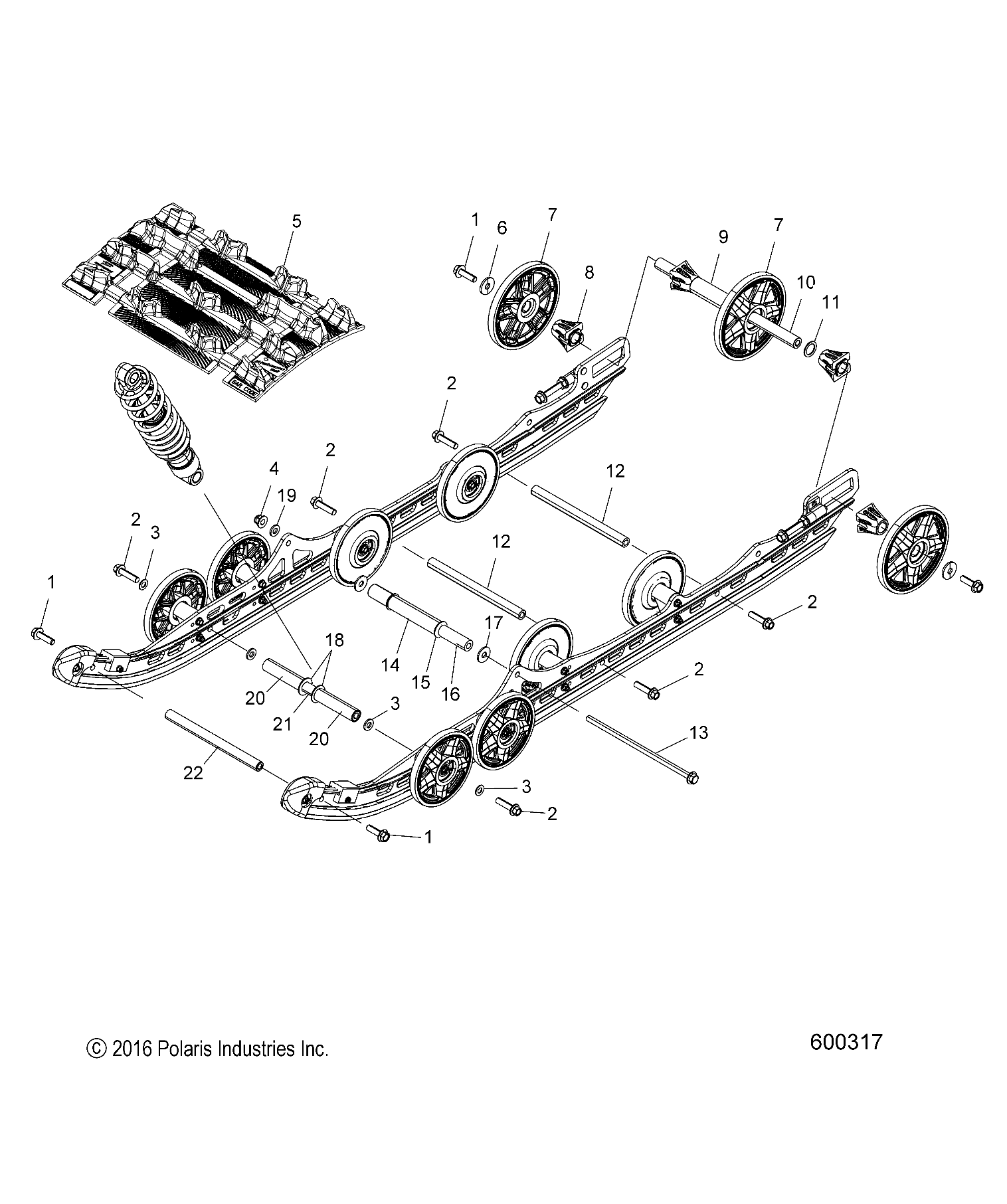 SUSPENSION, REAR and TRACK - S19DDE8PSL (600317)