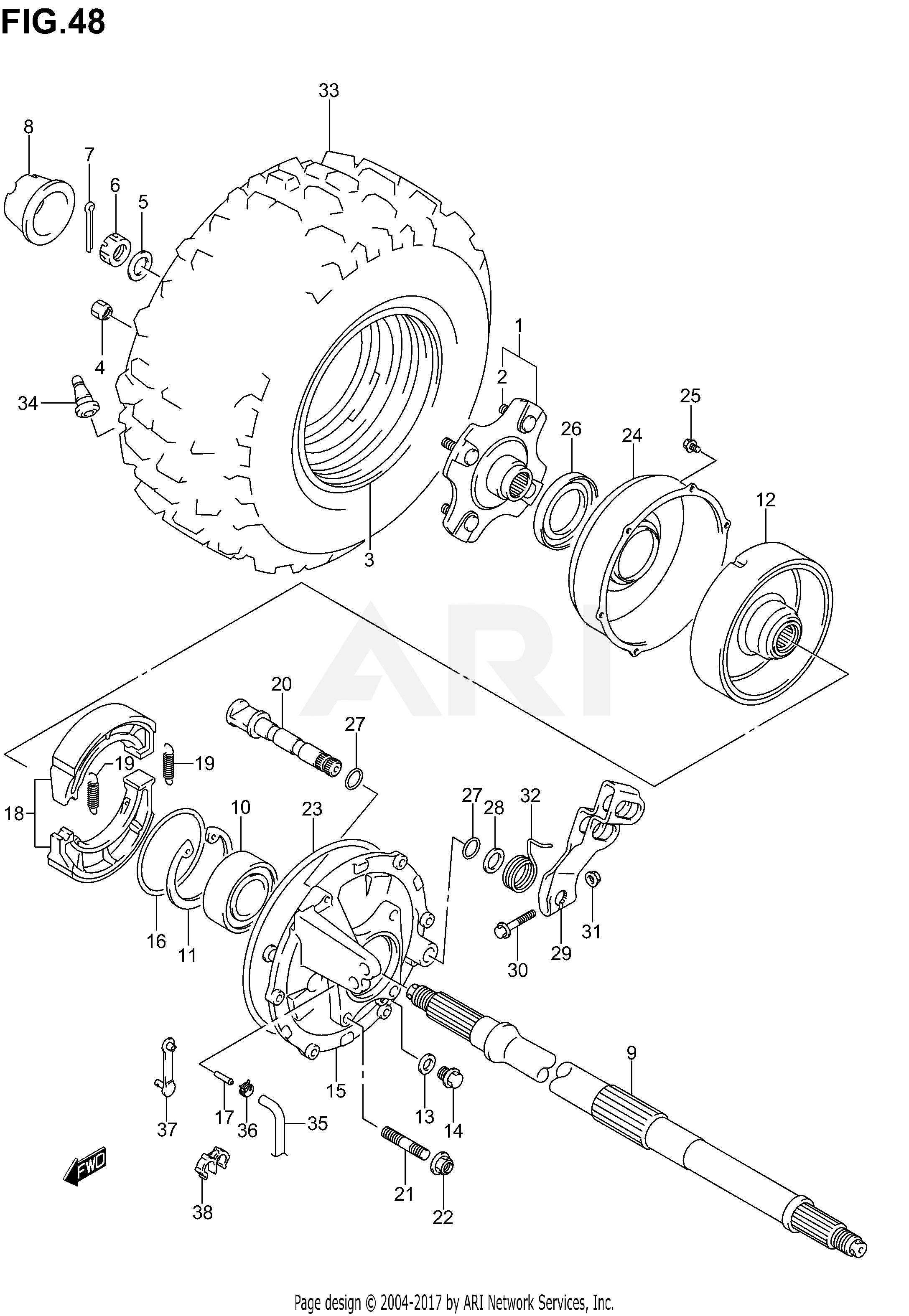 RIGHT REAR WHEEL (MODEL K2/K3)