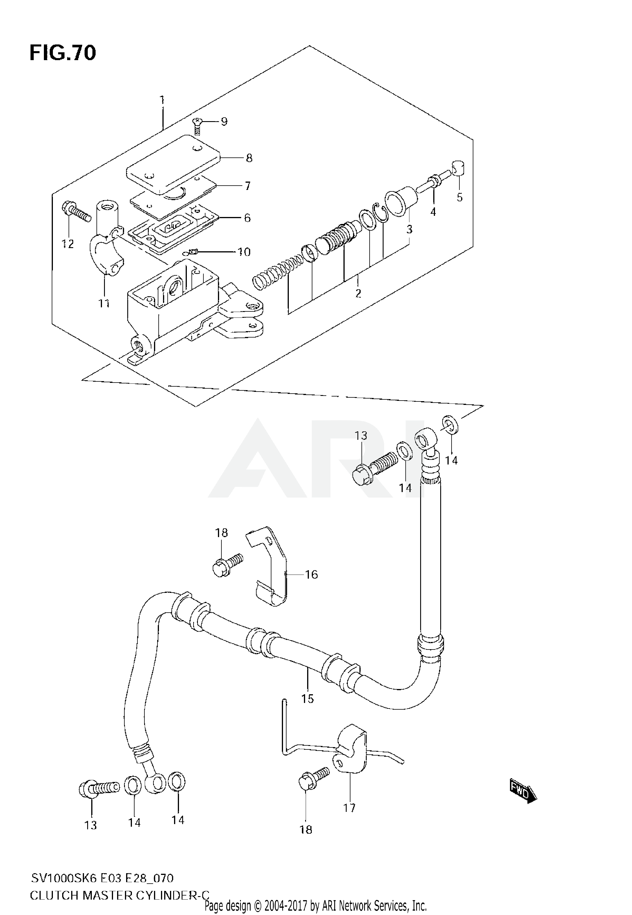 CLUTCH MASTER CYLINDER (SV1000K6) NOT FOR US MARKET