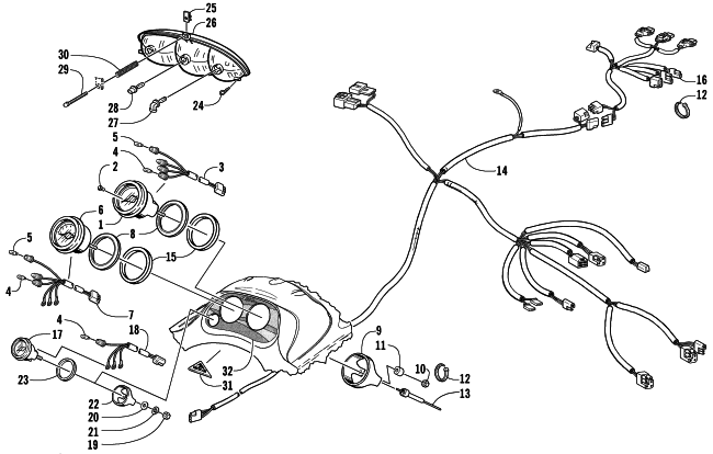 HEADLIGHT, INSTRUMENTS, AND WIRING ASSEMBLIES