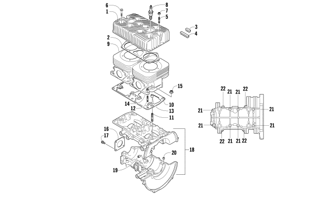 CRANKCASE AND CYLINDER