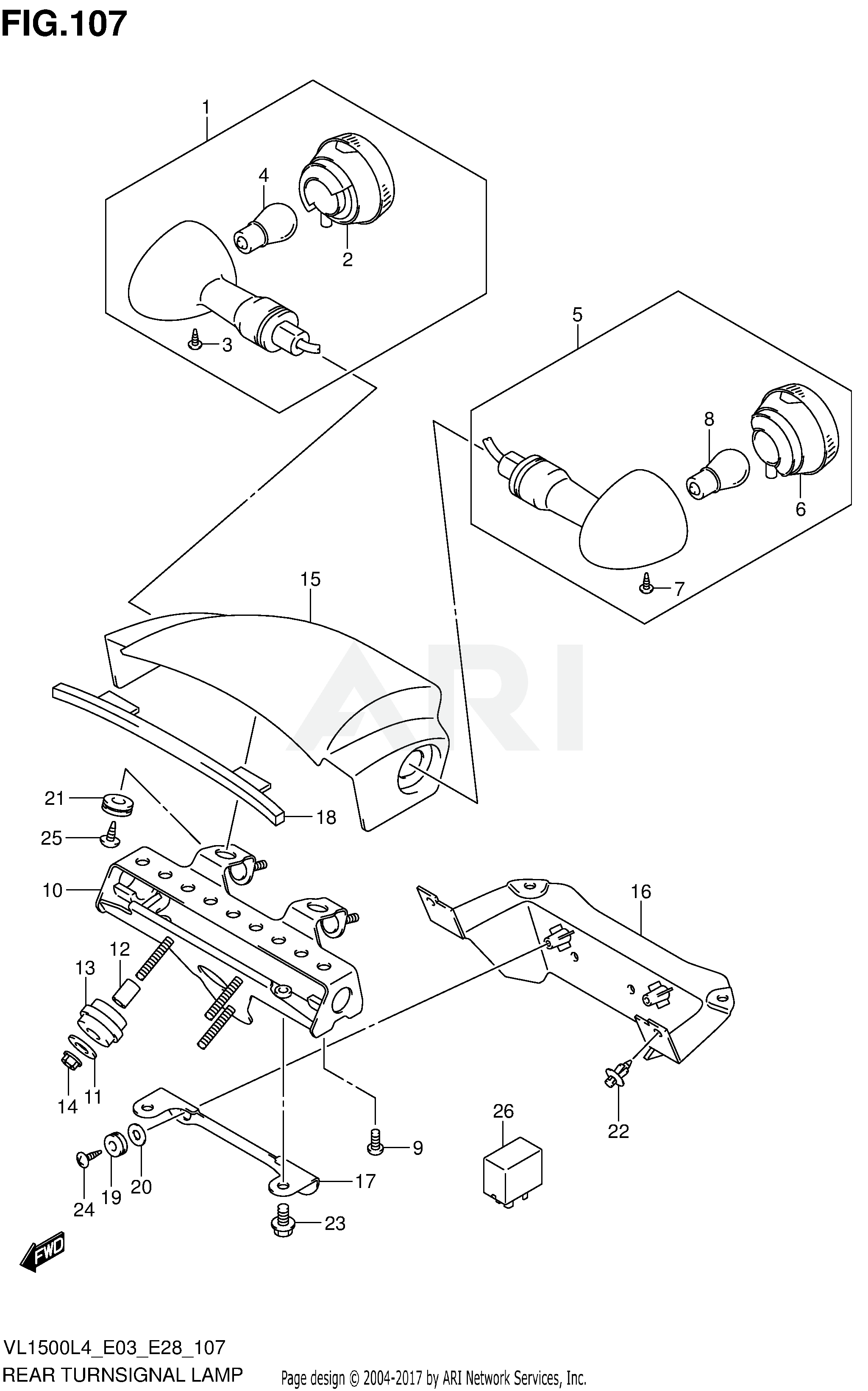 REAR TURNSIGNAL LAMP (VL1500BL4 E33)