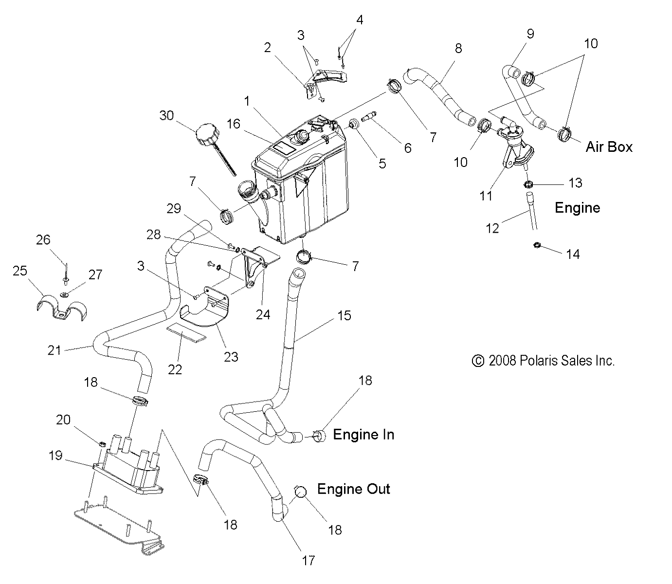 ENGINE, OIL COOLING SYSTEM - S12PT7FSL (49SNOWOILTANK10FSTRG)