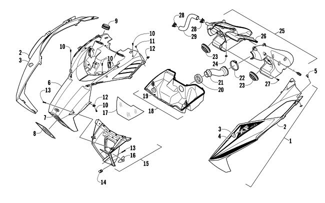 HOOD AND AIR INTAKE ASSEMBLY