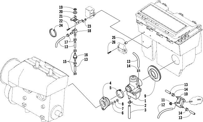 CARBURETOR AND FUEL PUMP ASSEMBLY