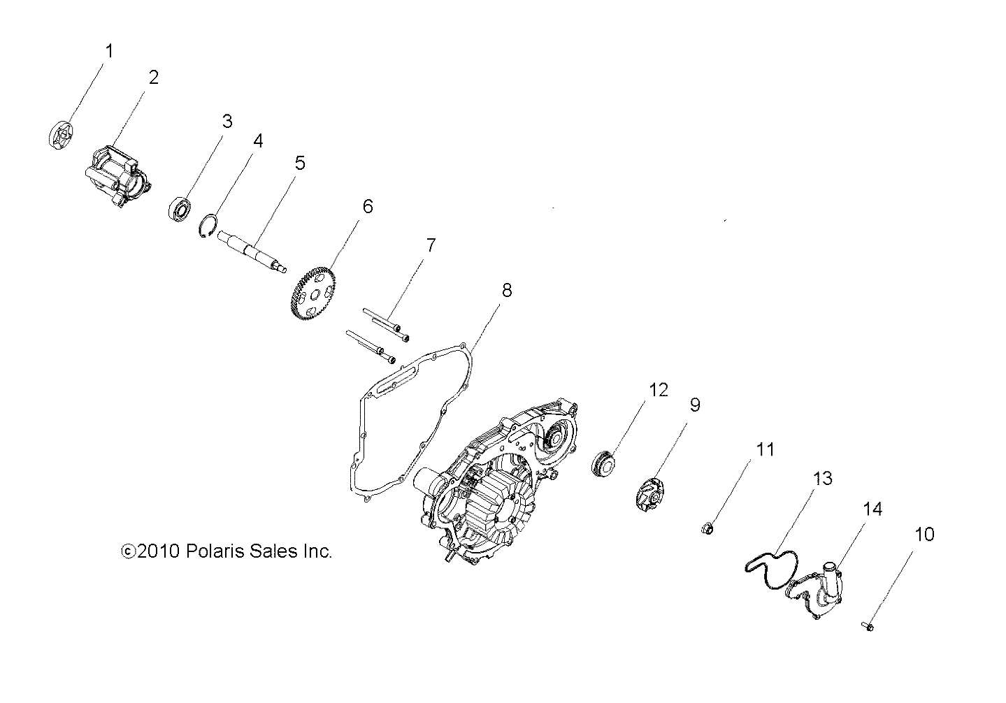 ENGINE, OIL PUMP and WATER PUMP - R12TH76/TH7E/TX7E ALL OPTIONS (49RGROILPUMP11800CREW)