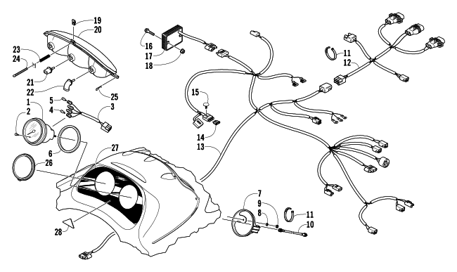 HEADLIGHT, INSTRUMENTS, AND WIRING ASSEMBLIES