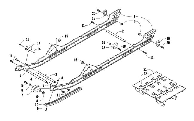 SLIDE RAILS AND TRACK ASSEMBLY