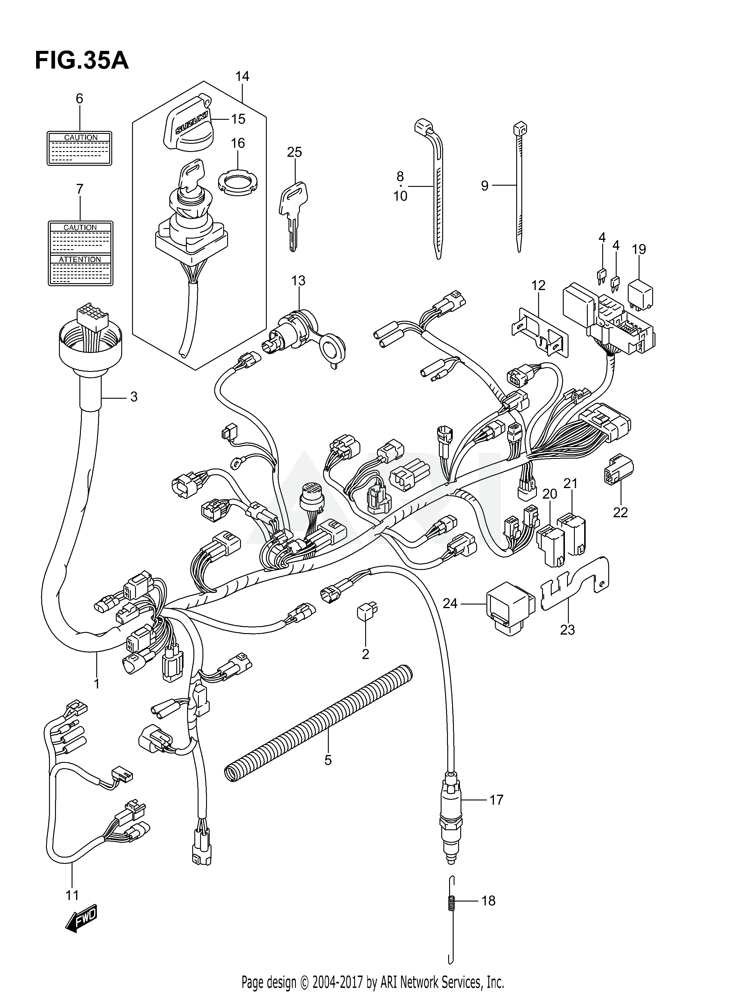 WIRING HARNESS (MODEL K6/K7 F.NO.5SAAP41A 67110001%)