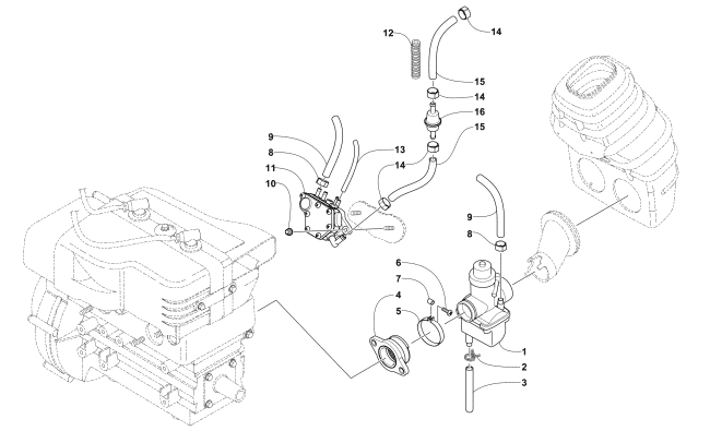 CARBURETOR AND FUEL PUMP ASSEMBLY