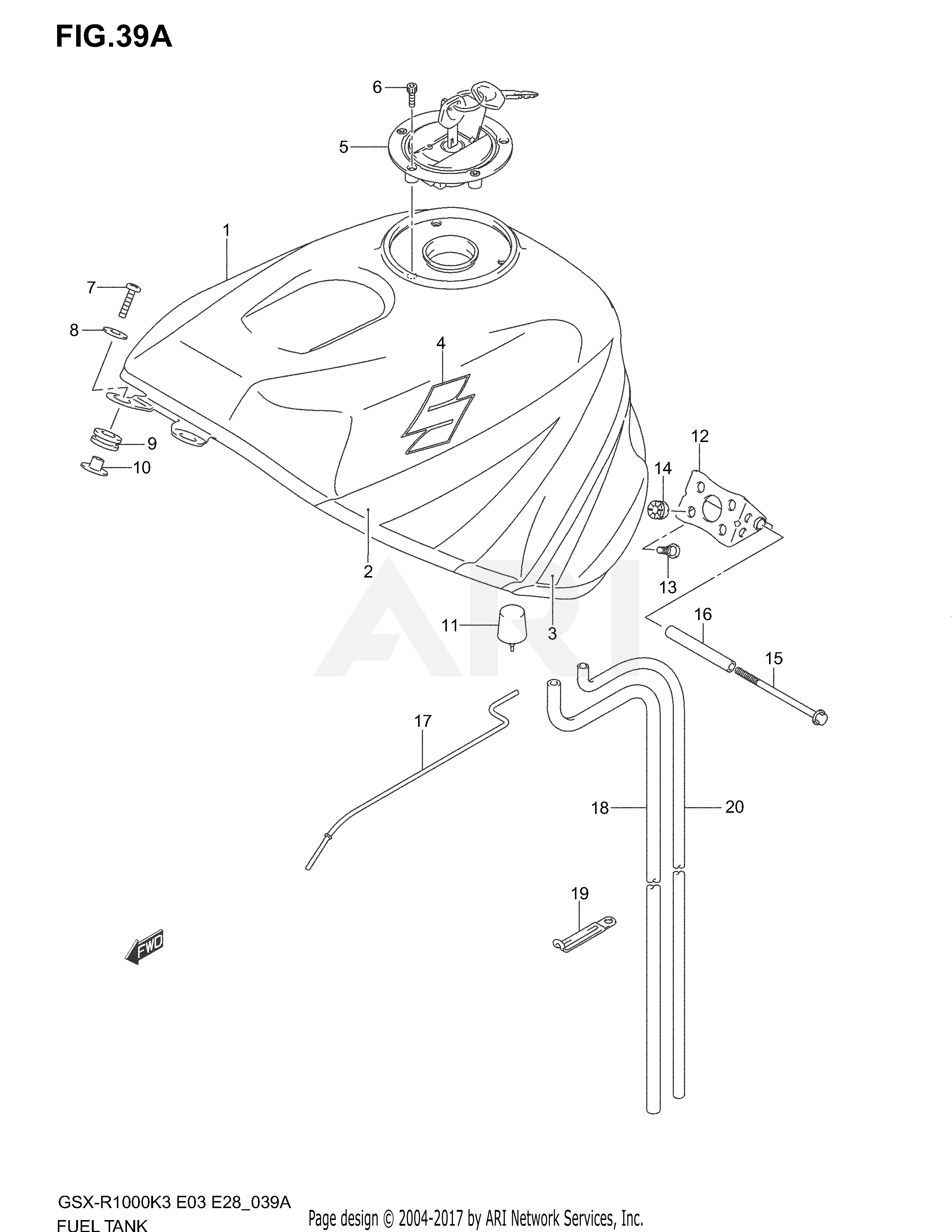 FUEL TANK (GSX-R1000K4 E3,E28,E33)