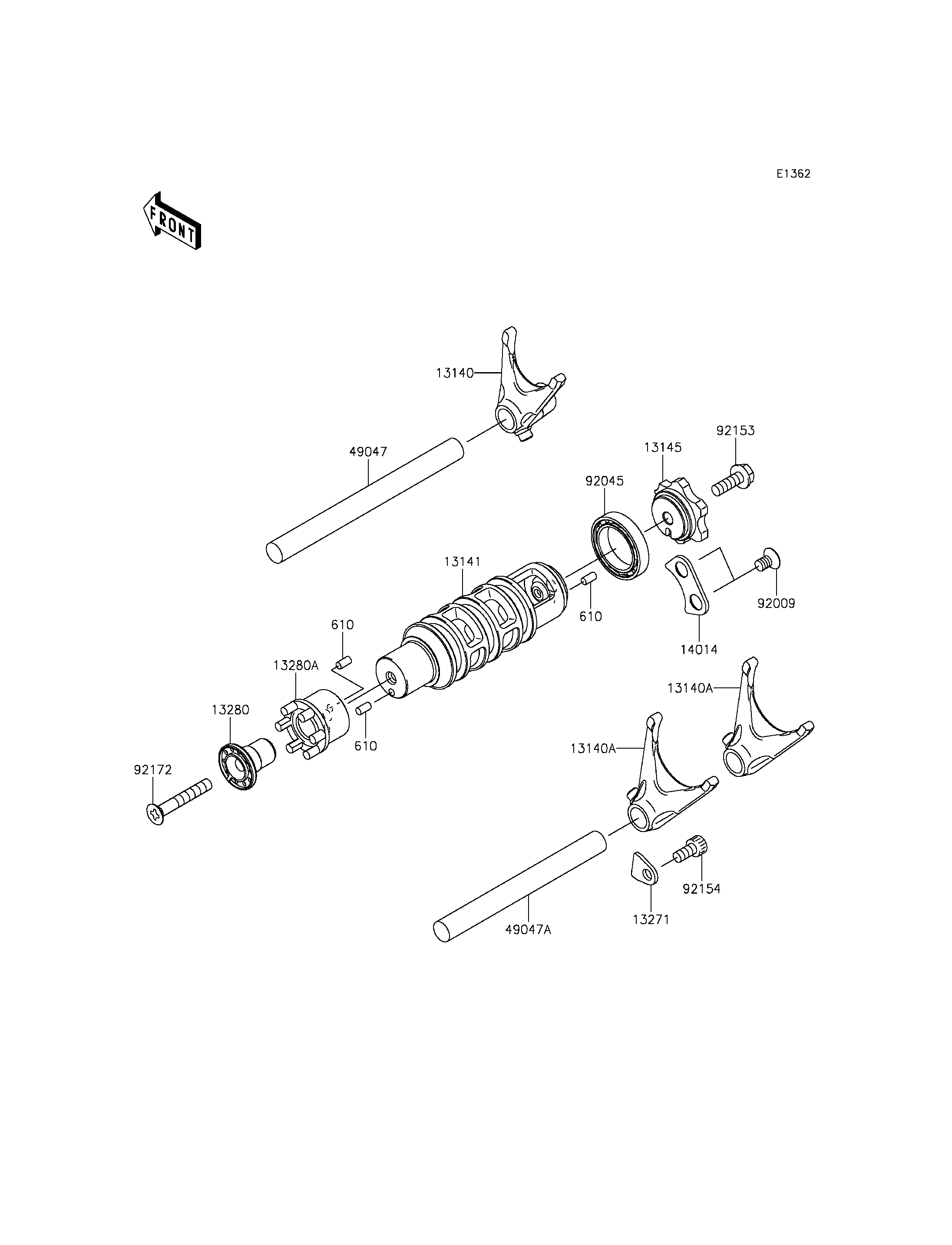 Gear Change Drum/Shift Fork(s)