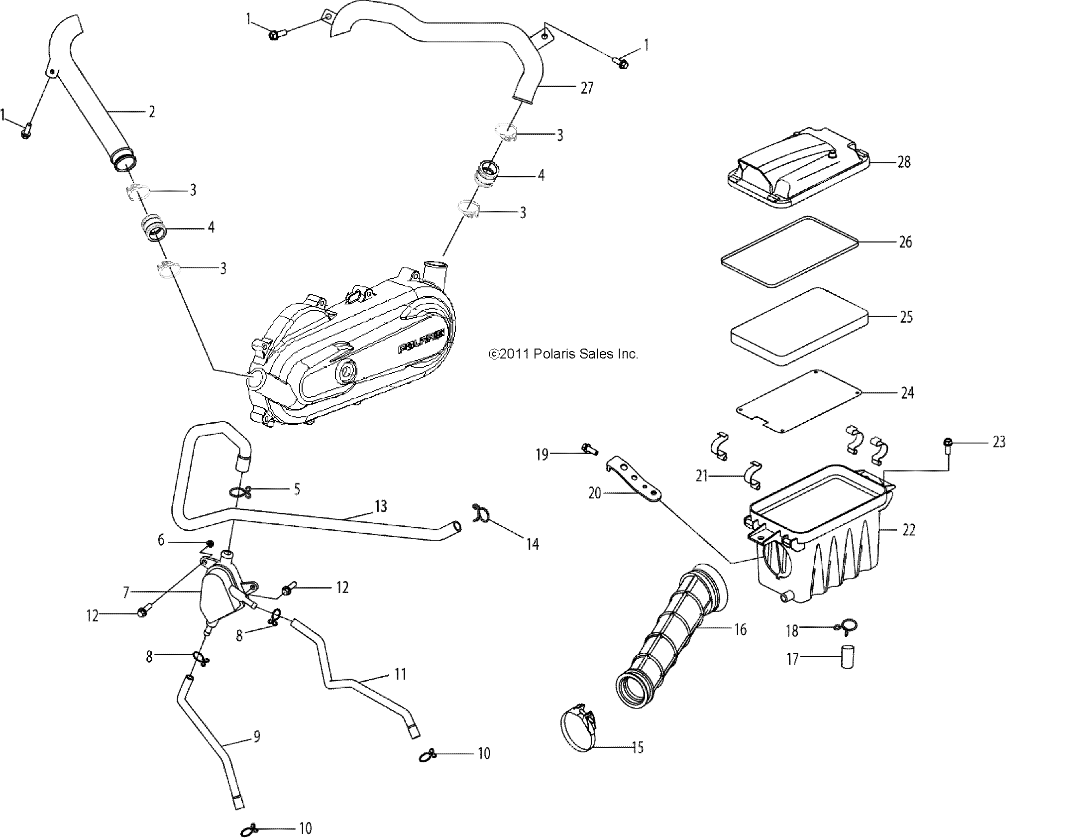 ENGINE, AIR INTAKE SYSTEM - A12KA09AD/AF (49ATVAIRBOX12SP90)