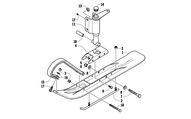 SKI AND SPINDLE ASSEMBLY