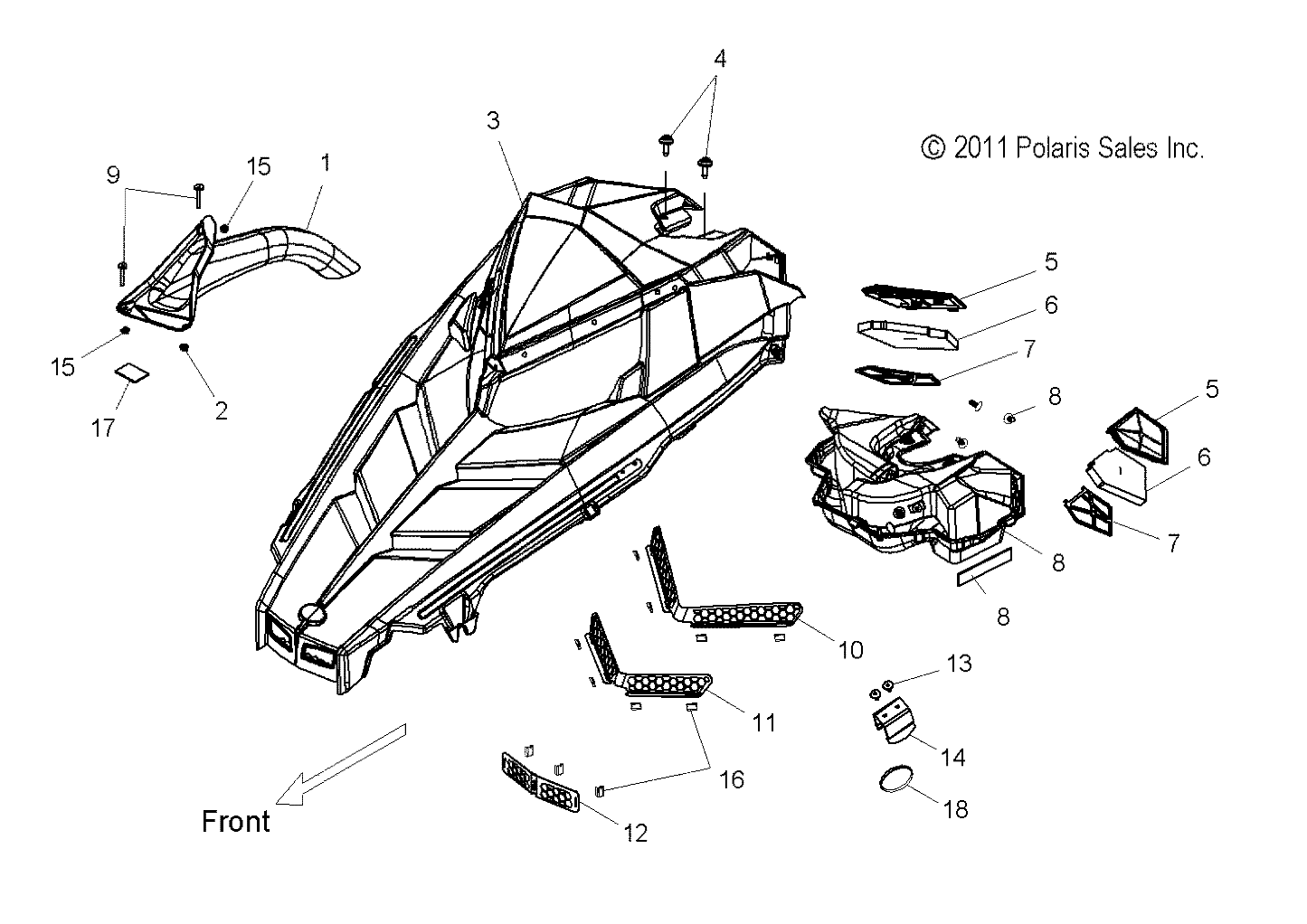 BODY, HOOD ASM. - S12BF8GSA/GSL (49SNOWHOOD11600RUSH)