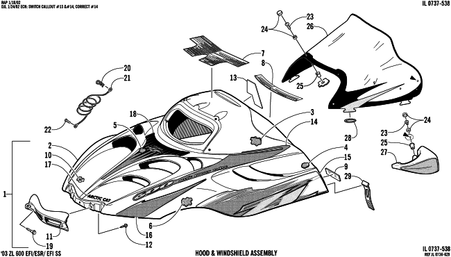 HOOD AND WINDSHIELD ASSEMBLY