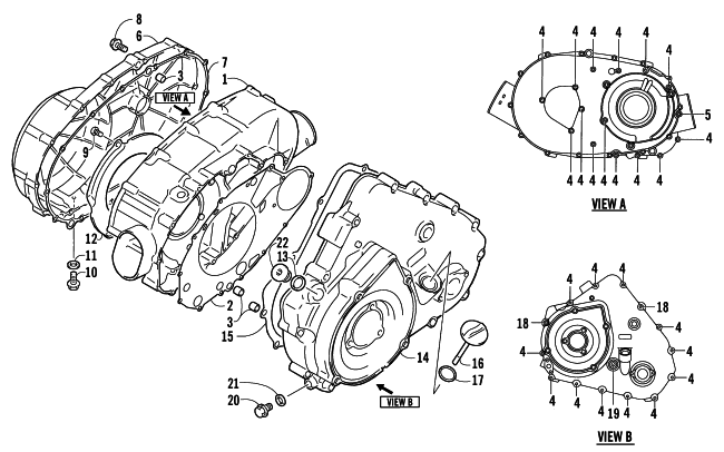 CLUTCH/V-BELT/MAGNETO COVER ASSEMBLY