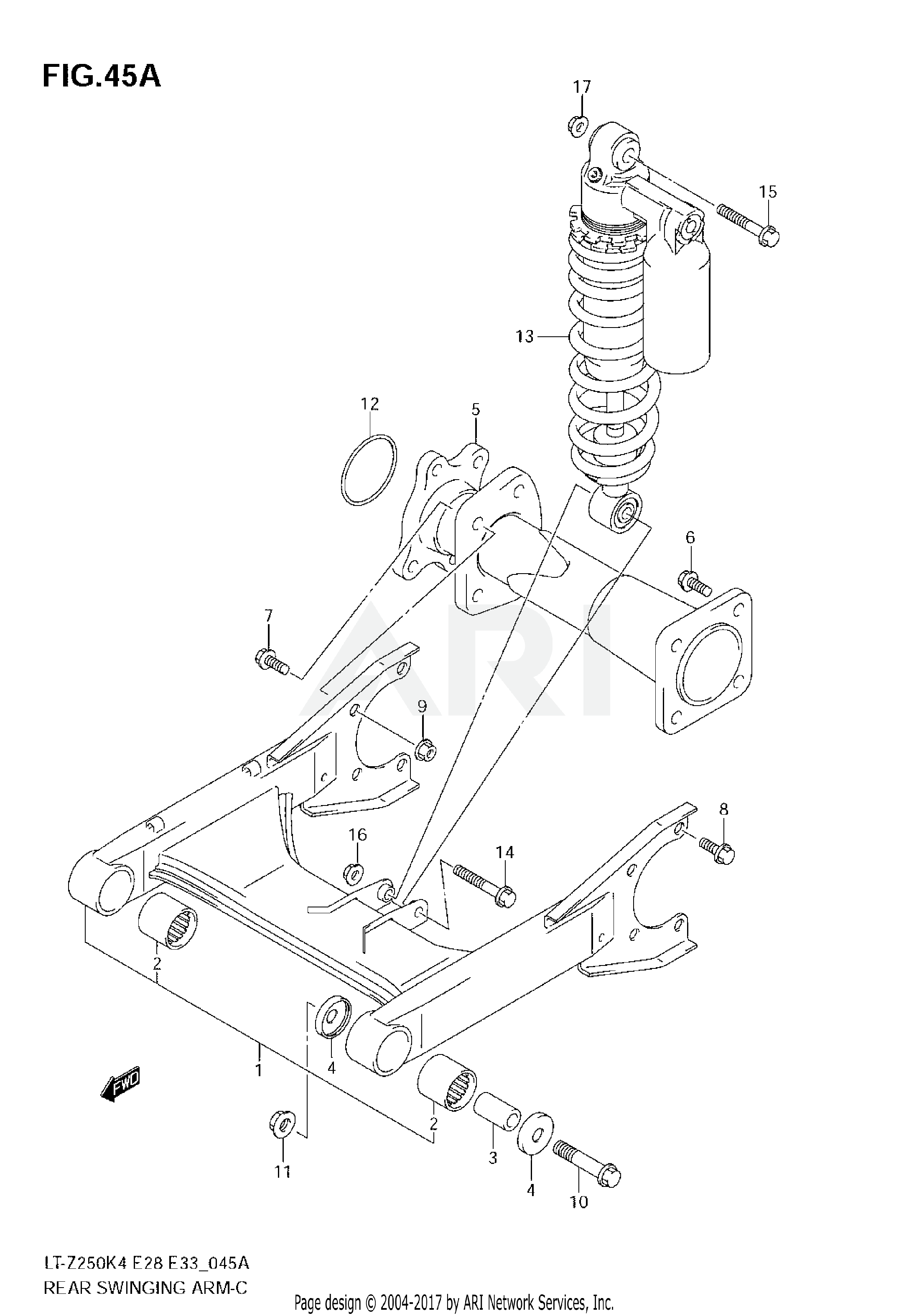 REAR SWINGINGARM (MODEL K6/K7/K8)