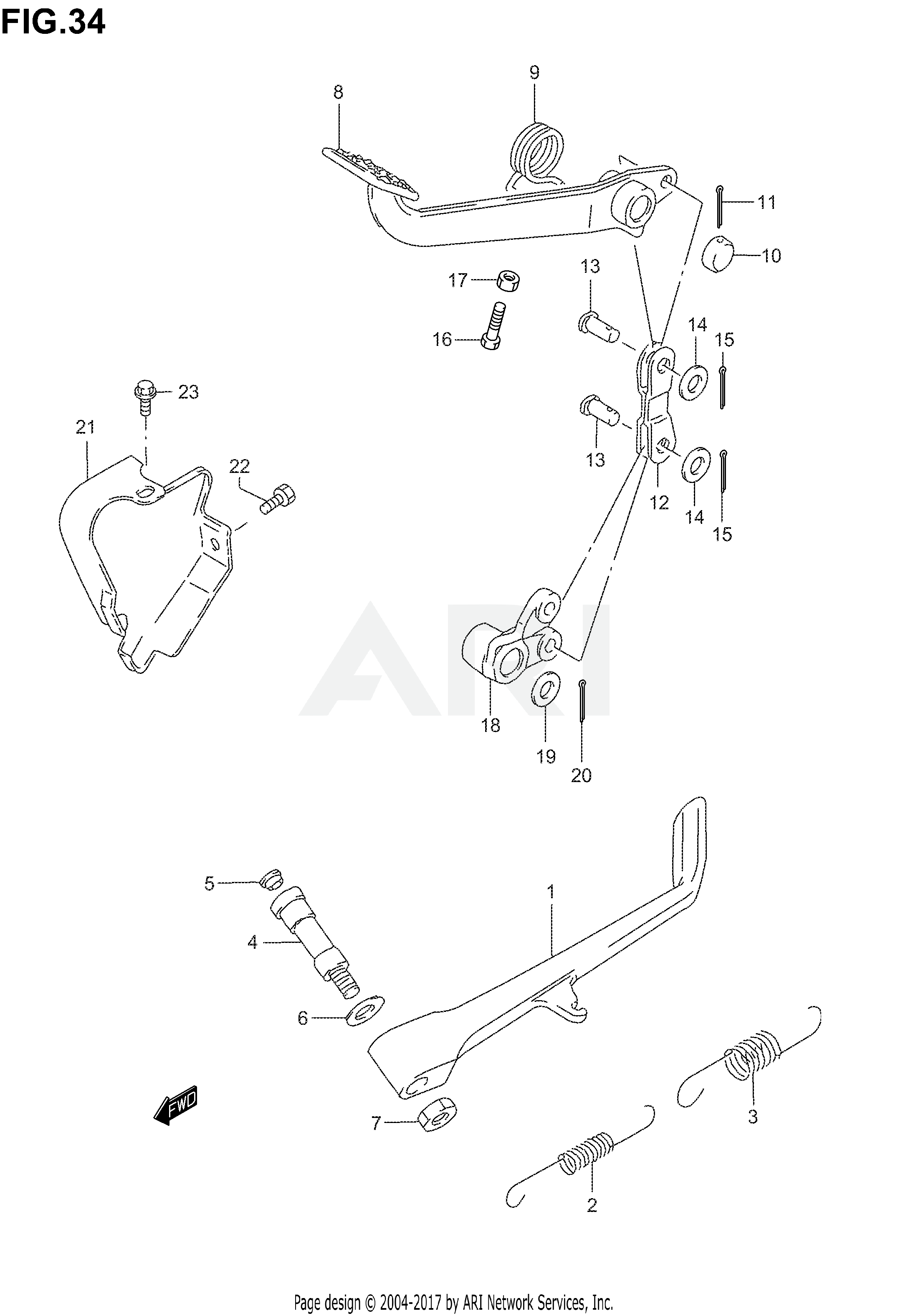 PROP STAND - REAR BRAKE