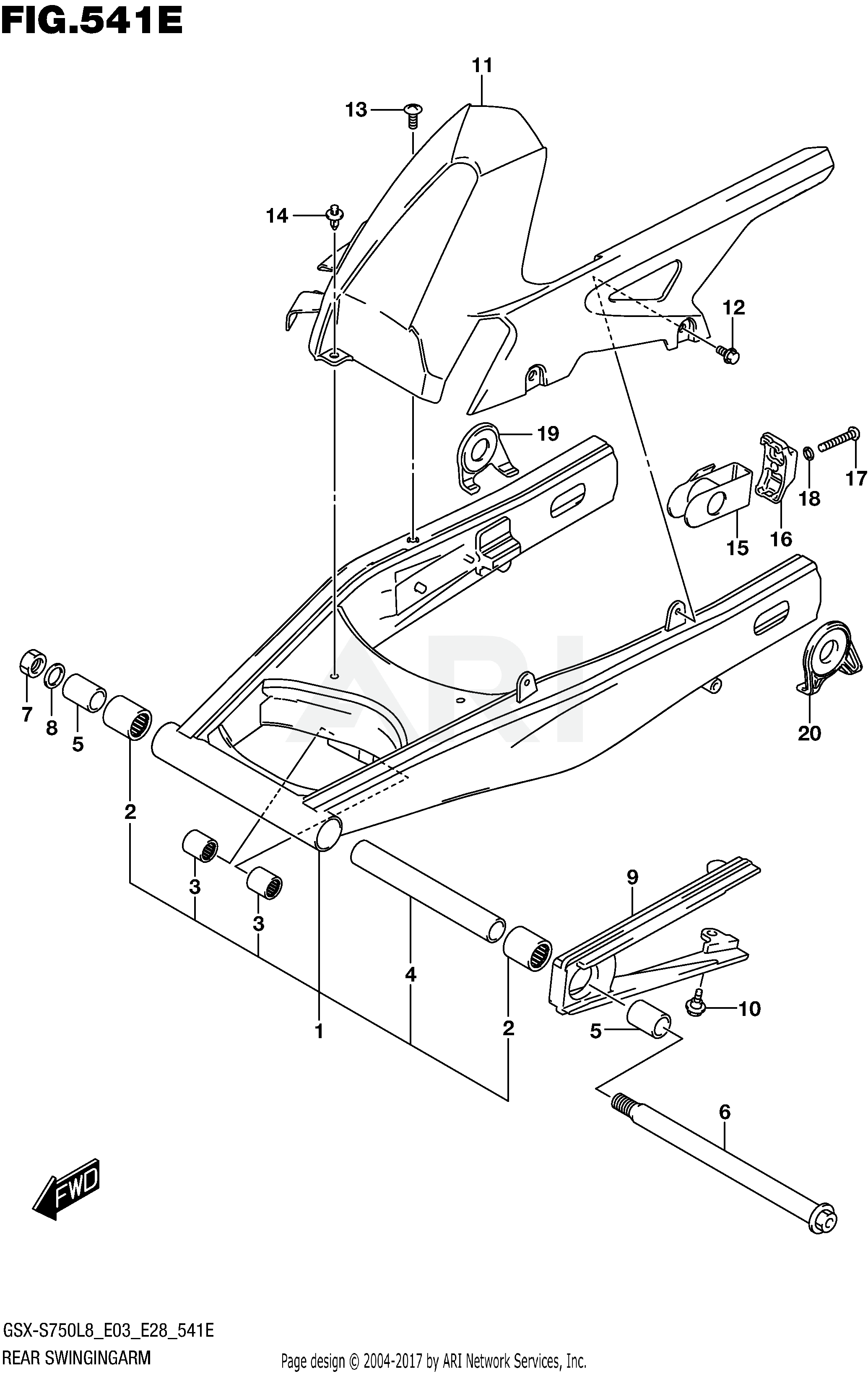 REAR SWINGINGARM (GSX-S750AL8 E28)