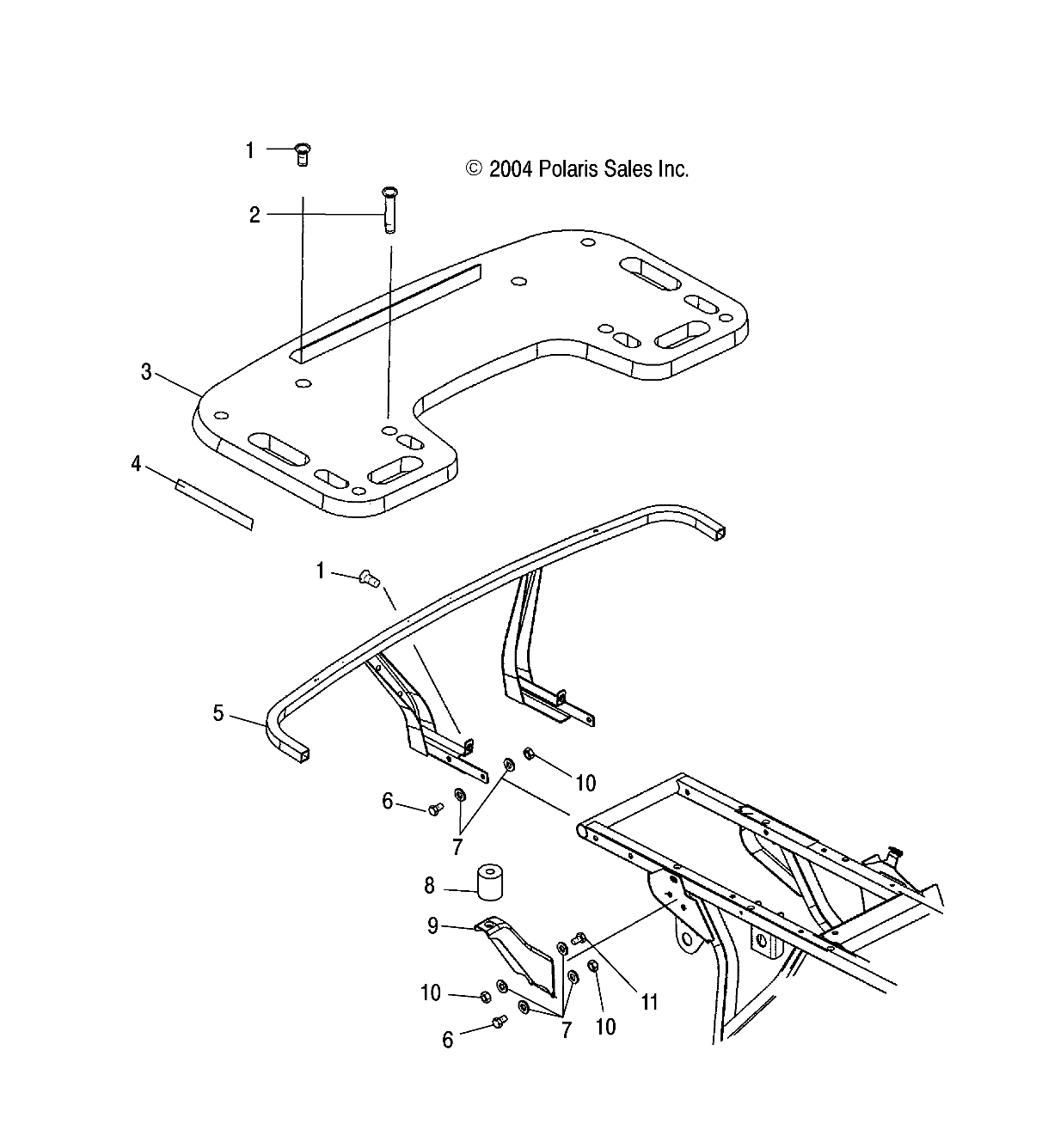 REAR RACK MOUNTING - A05CB32AA (4994889488A06)