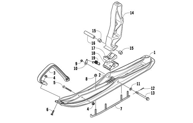 SKI AND SPINDLE ASSEMBLY