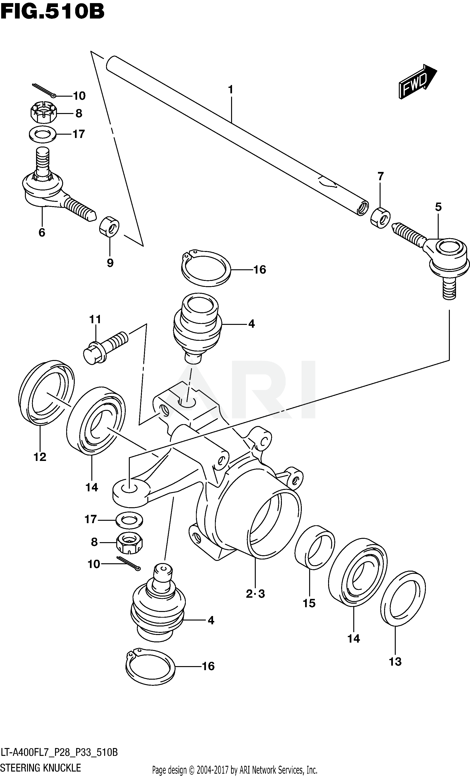 STEERING KNUCKLE (LT-A400FL7 P33)