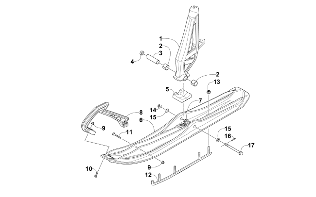 SKI AND SPINDLE ASSEMBLY