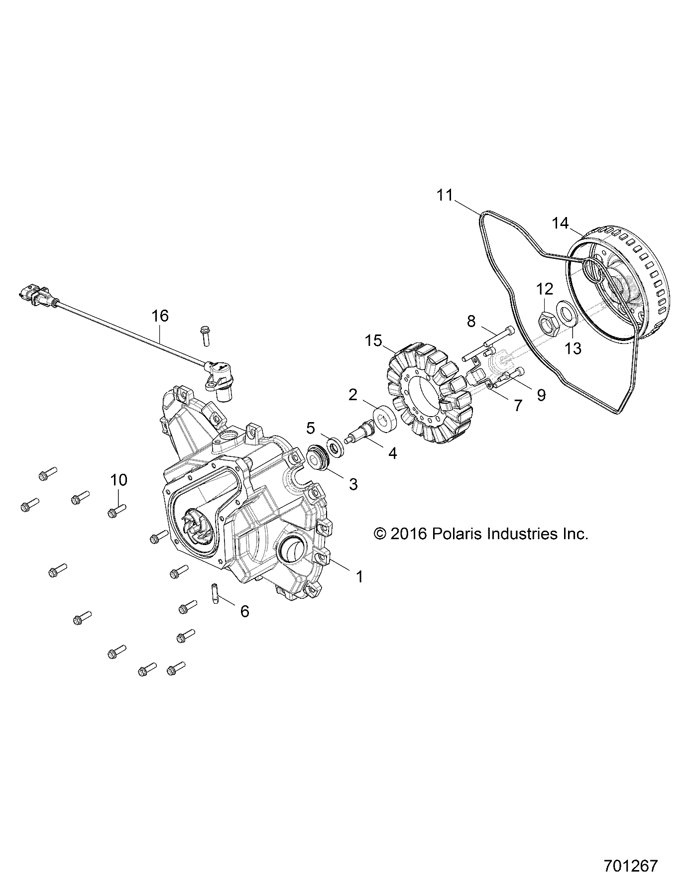 ENGINE, STATOR COVER and FLYWHEEL - Z17VJE57AR (701267)